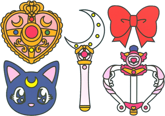 Sailor Moon Clipart Compact Transparent - Sailor Moon Symbols (560x389), Png Download