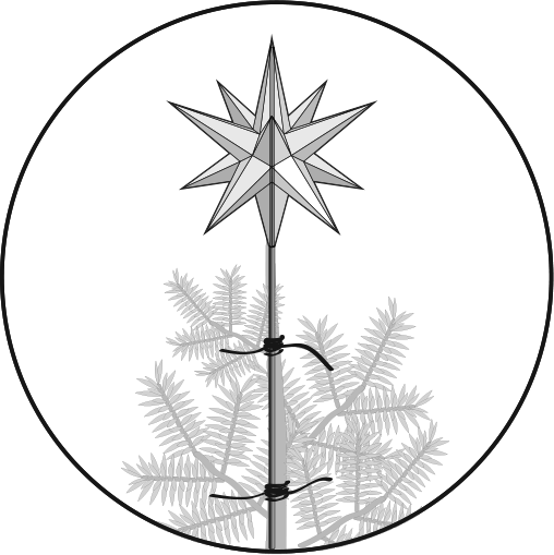 Rod Mount Star Tree Topper - Christmas Tree To Mount (508x509), Png Download