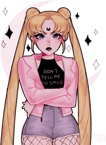 Vector Free Download Feminist Transparent Sailor Moon - Sailor Moon Fanart (500x663), Png Download