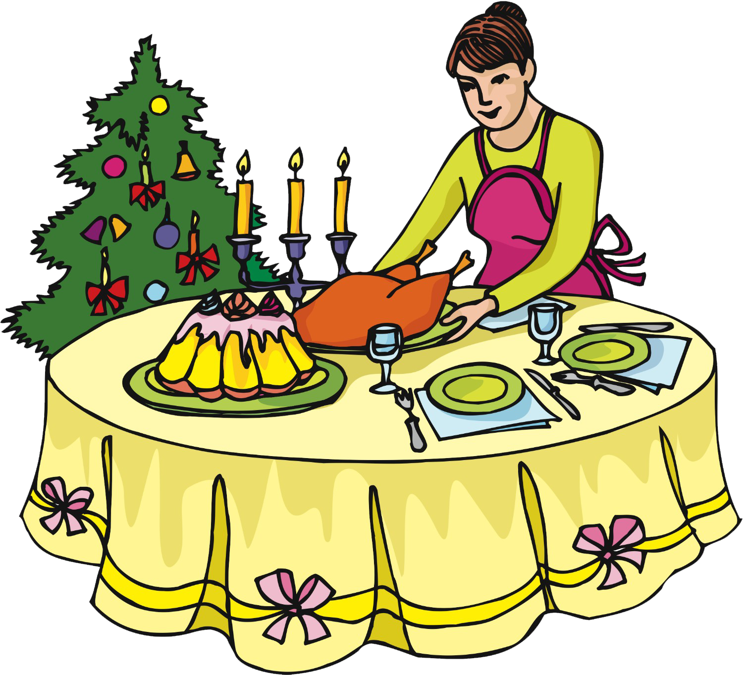 Dinner - Set The Table Clipart (1500x1363), Png Download