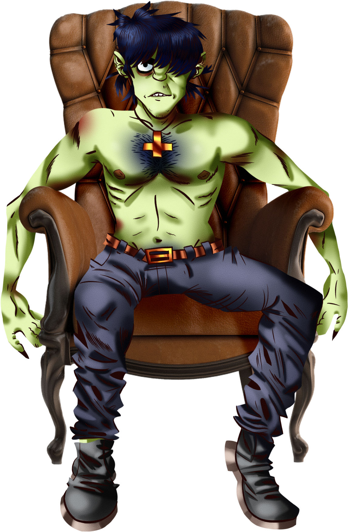 Murdoc Is God - 2d X Murdoc X Ace (1624x1800), Png Download