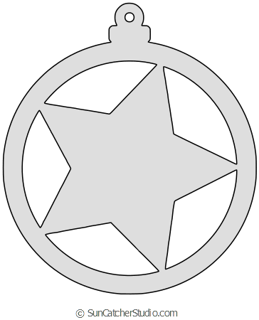 Free Star Christmas Tree Ornament Coloring Or Scroll - Emblem (364x450), Png Download