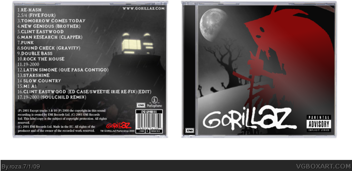 Gorillaz Box Art Cover - Gorillaz Tour Dates 2017 - Black - 100% Cotton - Women (700x380), Png Download