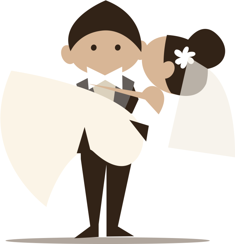 Novios Boda Png - Cartoon Bride And Groom Invitation (833x775), Png Download