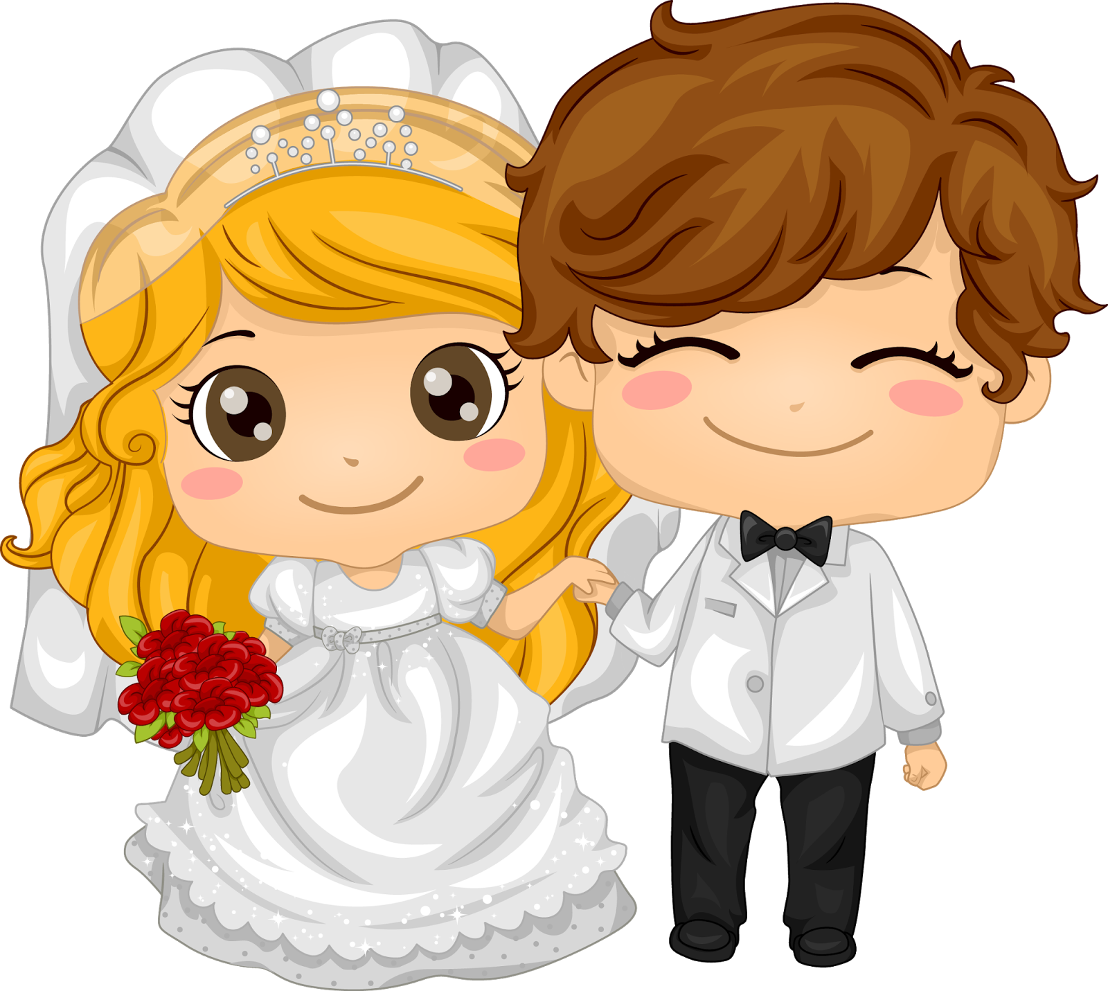 Pareja De Novios En Caricatura Con Novia Rubia - Pareja De Novios Caricatura (1600x1431), Png Download