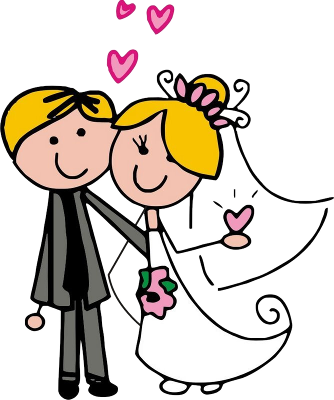 Clipart Happy Anniversary - Happy Wedding Anniversary Cartoons (668x800), Png Download