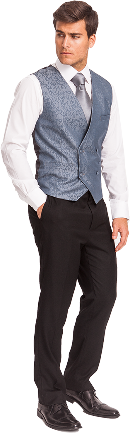 Blue Wedding Waistcoat For Groom And Groomsmen - Waistcoat (690x1490), Png Download