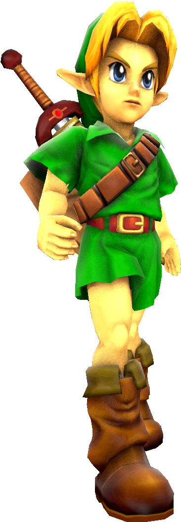 The Legend Of Zelda - Link Ocarina Of Time 3d Png (380x1067), Png Download
