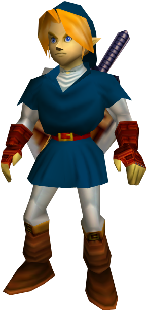 Razgriz-specter - Link Blue Tunic Ocarina Of Time (313x620), Png Download