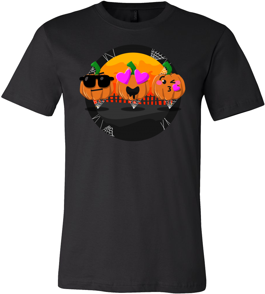 Cartoon Fruit Feeling In Love Pumpkin Face Halloween - T-shirt (1000x1000), Png Download