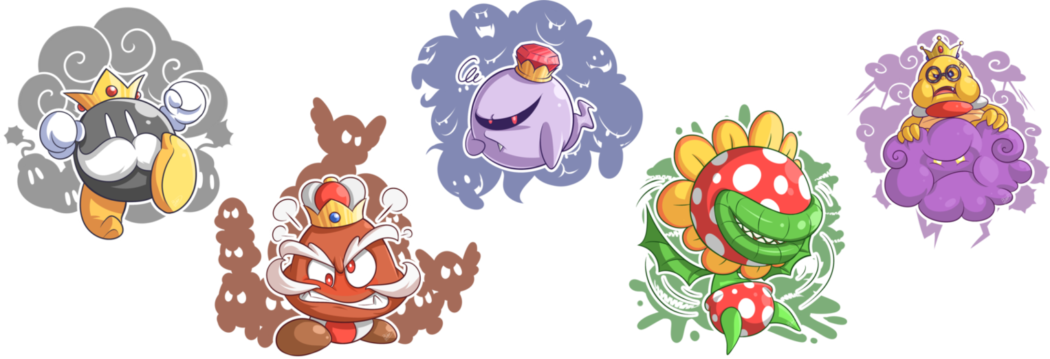 Big Bad Bosses - Petey Piranha And King Boo (1527x522), Png Download