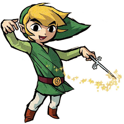Link With Wind Waker - Legend Of Zelda Wind Waker Art (399x390), Png Download