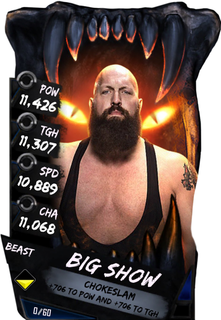 Bigshow S4 16 Beast - Wwe Supercard Beast Cards (733x1158), Png Download