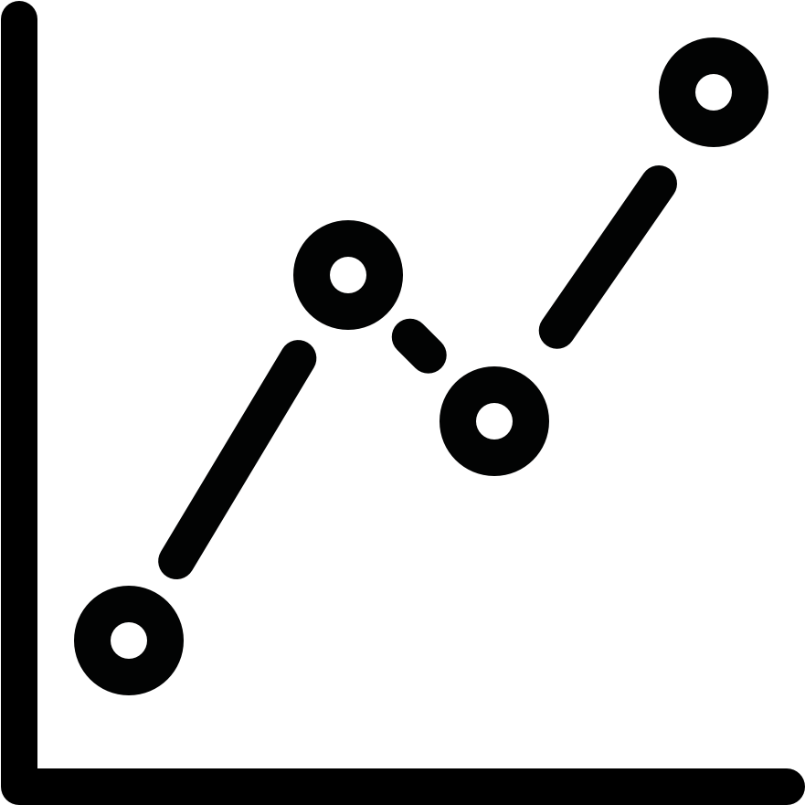 Chart Trend Dots Lines Zigzag Up - Zigzag Up (960x960), Png Download