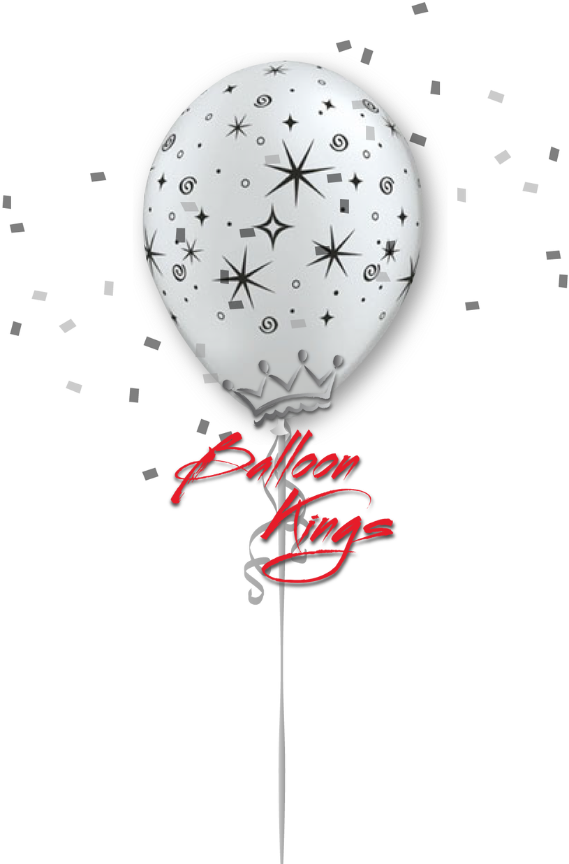 11in Sparkles Silver - 11" Sparkles & Swirls Silver & Onyx Black (50 (1080x1280), Png Download