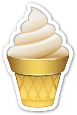 Soft Ice Cream Ice Cream Emoji, Icecream, Emoji Stickers, - Emojis De Whatsapp Helado (359x528), Png Download