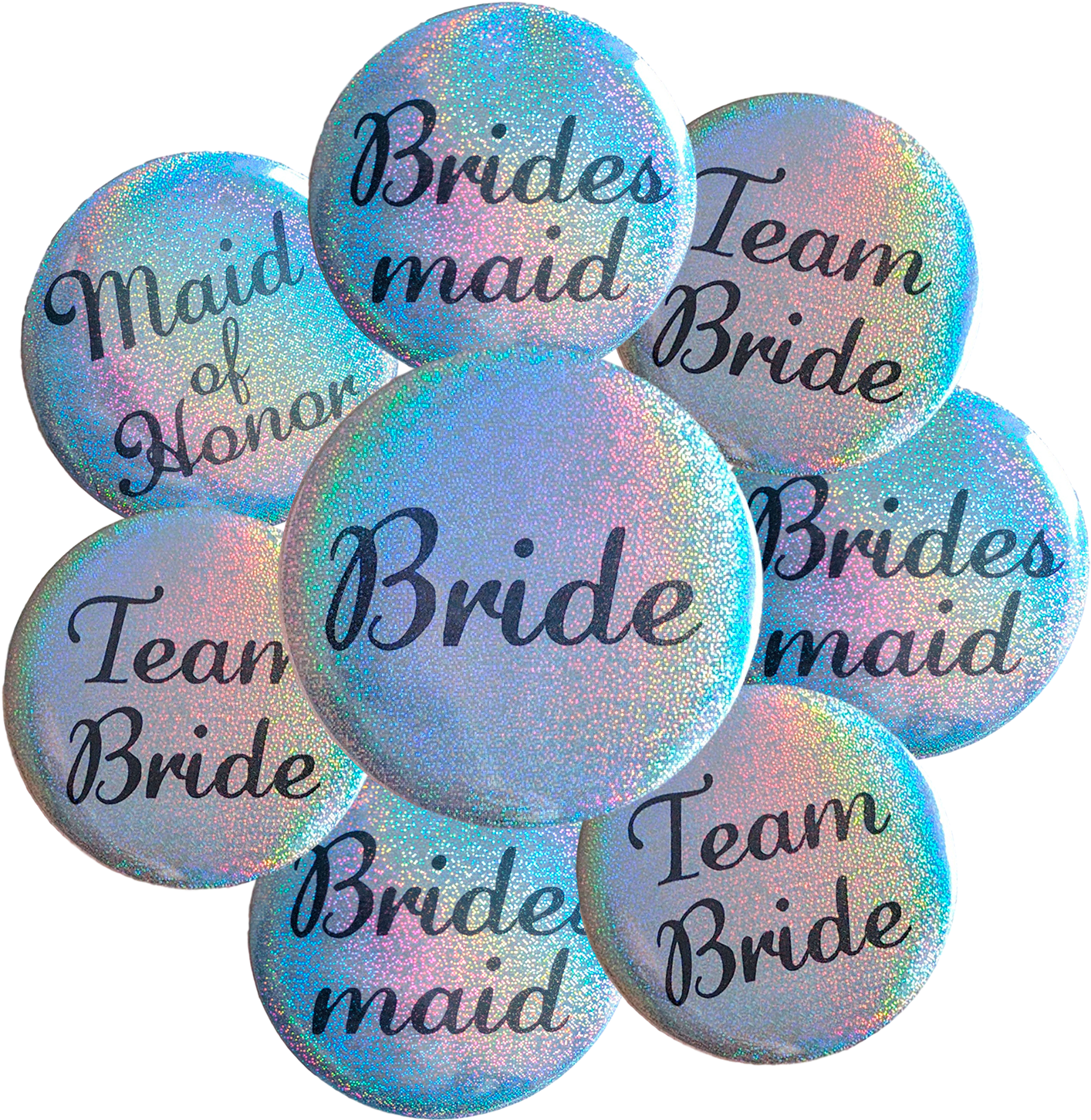 16 Silver Sparkling Glitter Bachelorette Buttons Badge - 16 Silver Sparkling Glitter Bachelorette Buttons - (1500x1500), Png Download