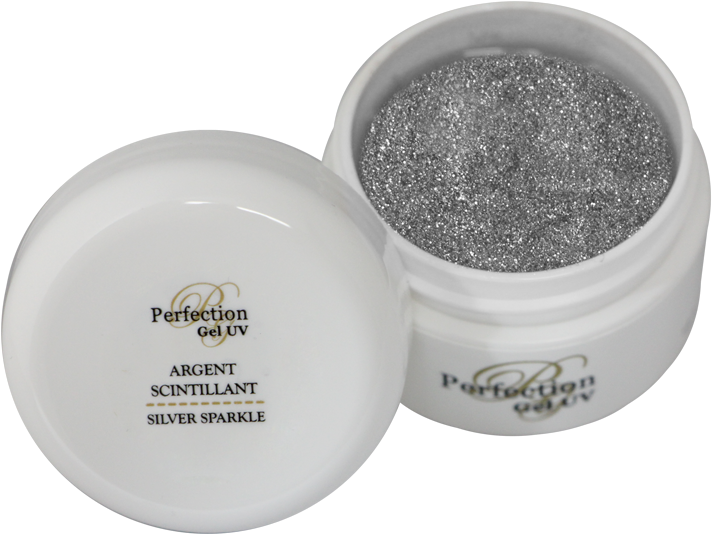 Gel Nails Silver Sparkle Opaque - Eye Shadow (800x800), Png Download