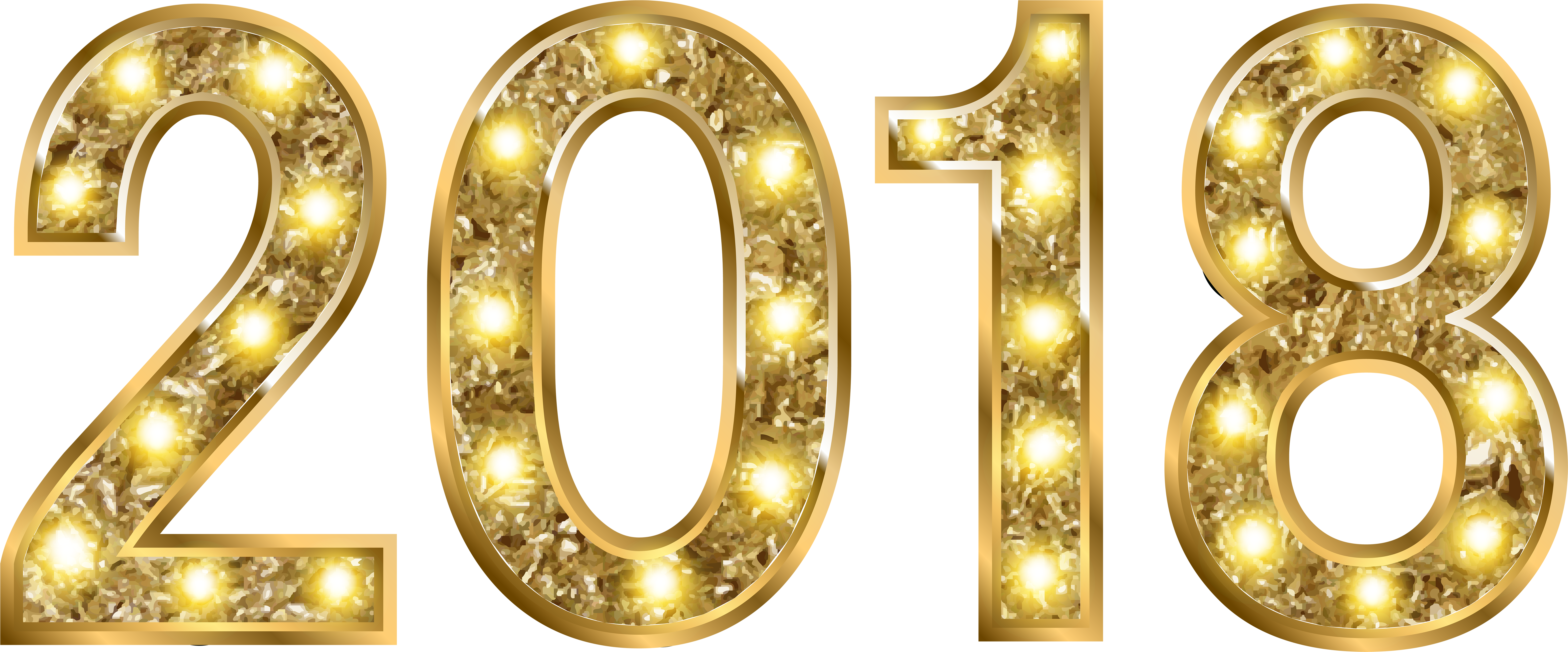 New Year Images, Graduation Parties, High Quality Images, - Gold 2018 Transparent (8000x3360), Png Download