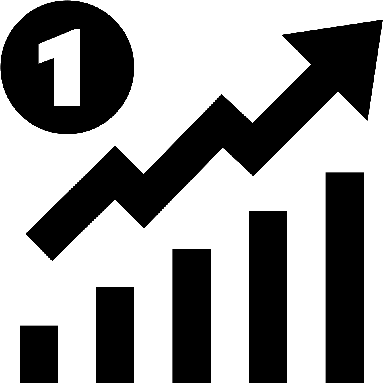 Total Sales Icon - Growth Graphic Black (1600x1600), Png Download