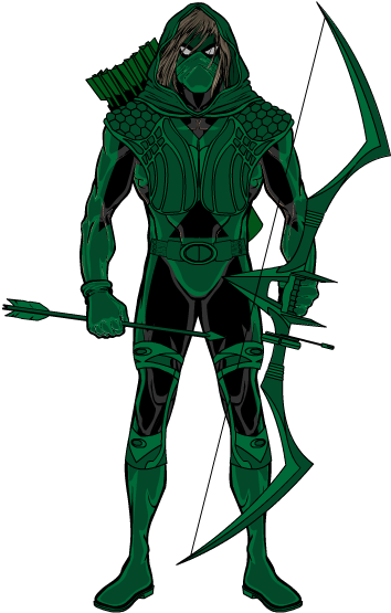 Clip Art Library Arrows Drawing Hero - Green Arrow Armor (400x600), Png Download
