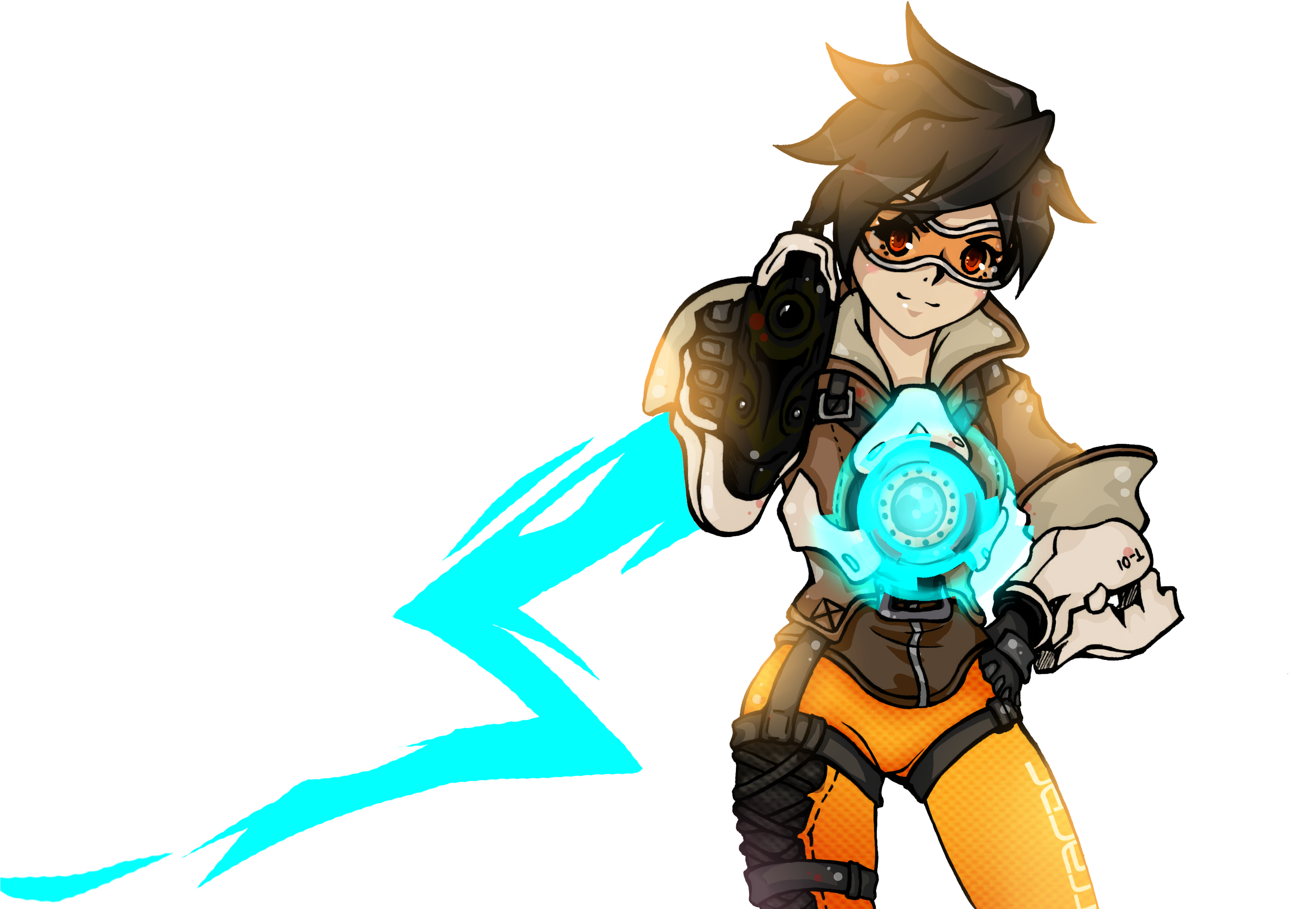 Tracer Overwatch Tracer, Paint Tool Sai, Painting Tools, - Cartoon (3500x2477), Png Download