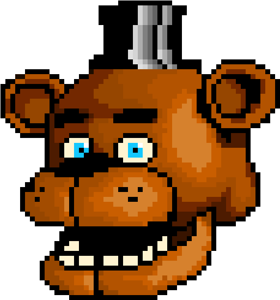 Freddy Fazbear - Fnaf Freddy Head Pixel Art (680x800), Png Download