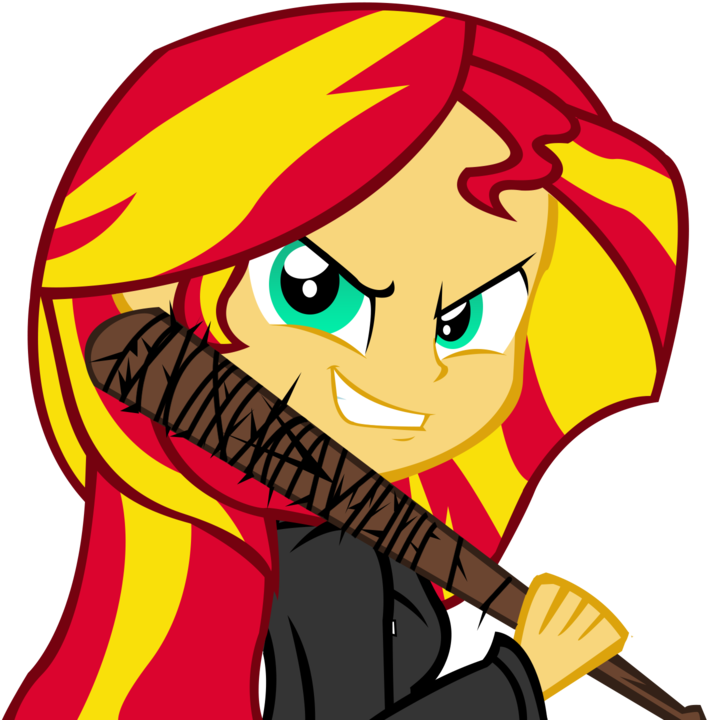 Ngrycritic, Baseball Bat, Clothes, Equestria Girls, - Sunset Shimmer The Walking Dead (1280x720), Png Download