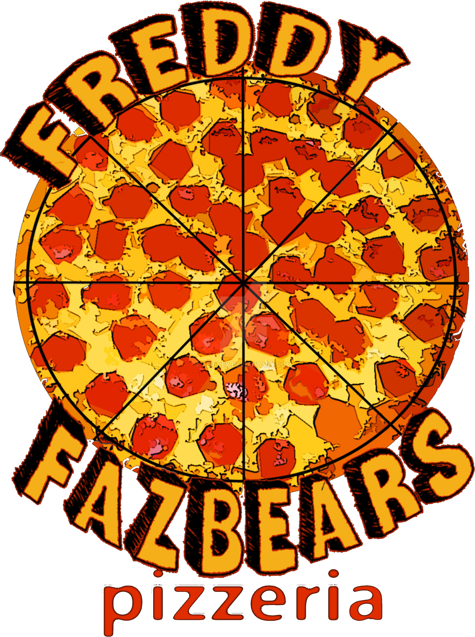 Freddy Fazbear S Pizzeria Logo By Xerinex-d8jfb3b - Freddy Fazbear Pizza Pizza (1600x2133), Png Download