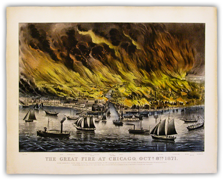 Chicago Fire - Great Fire At Chicago 1871 (460x460), Png Download