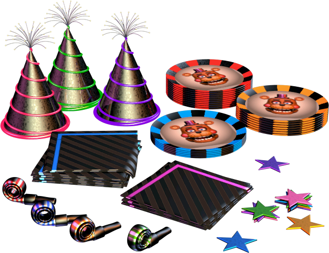 86 - Fnaf 6 Neon Party Set (641x493), Png Download