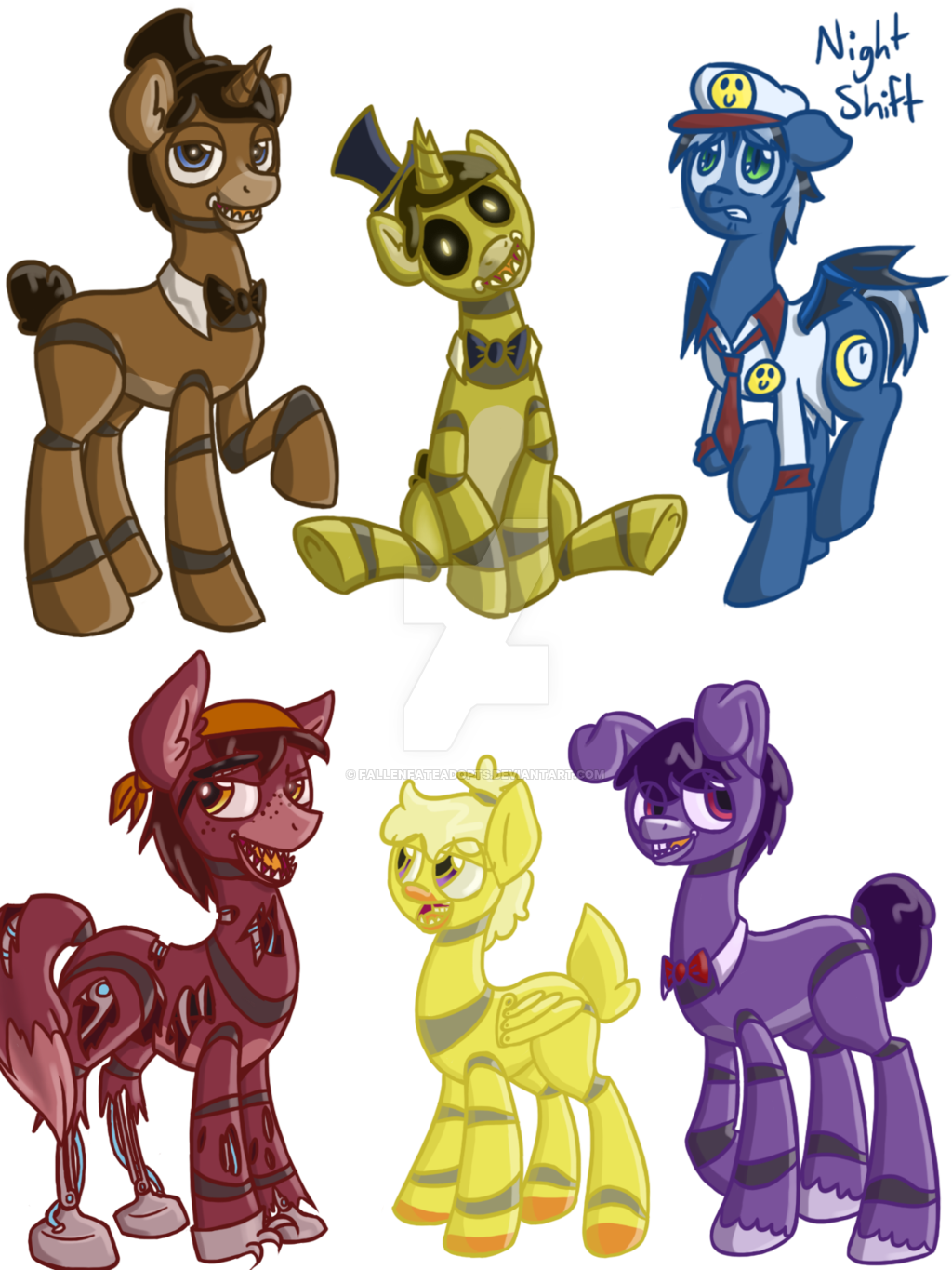 Fallenfateadopts, Bonnie, Chica, Five Nights At Freddy's, - Freddy As A Pony (1024x1365), Png Download