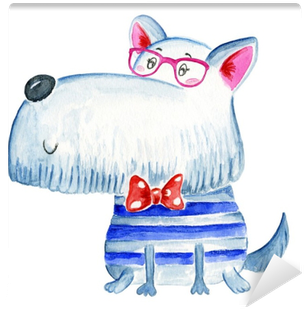 Watercolor Puppy Dog Illustration Wall Mural • Pixers® - Dog (400x400), Png Download