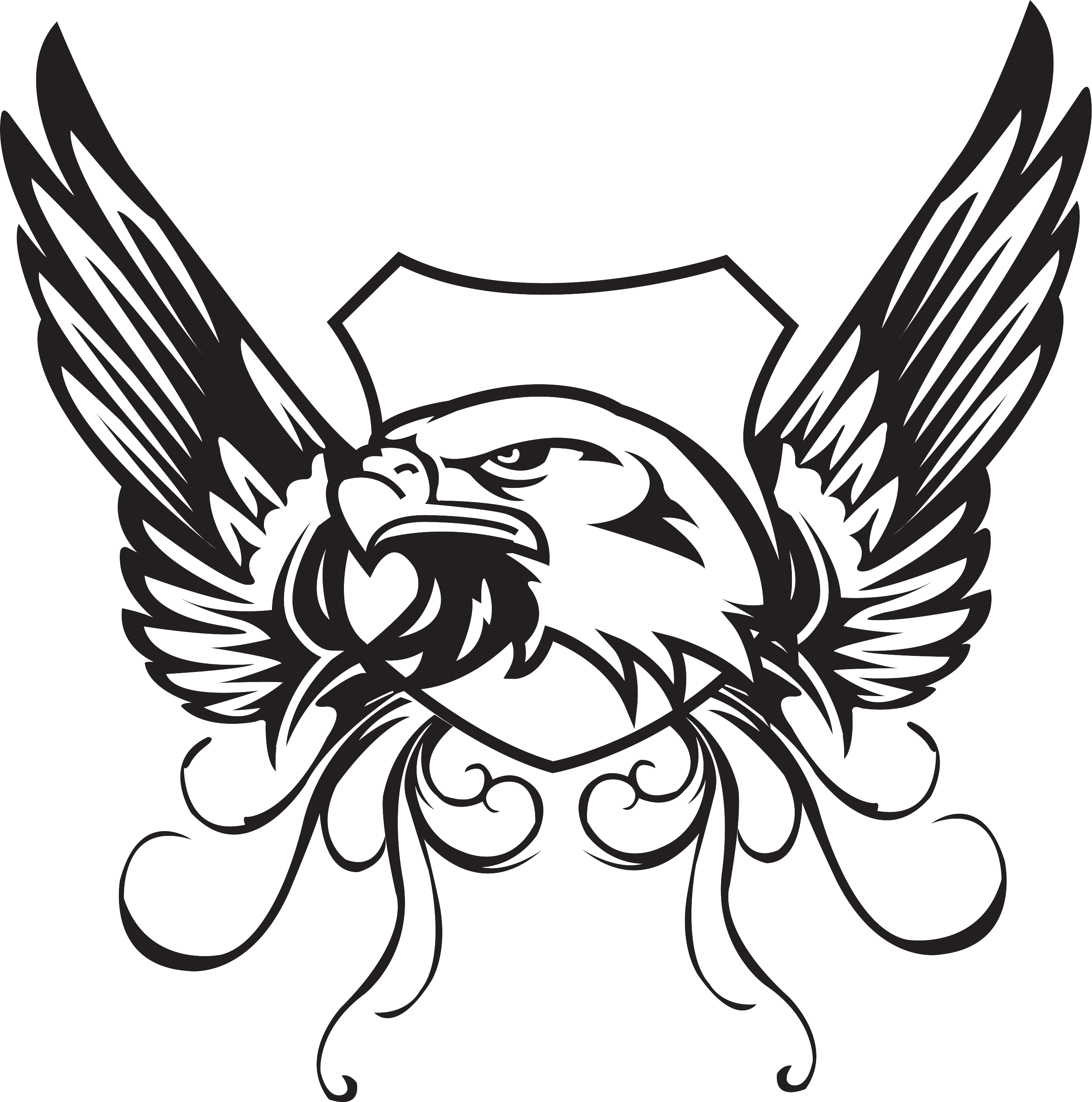 Hawk Logo - Horizon Middle School Mascot (2718x2742), Png Download