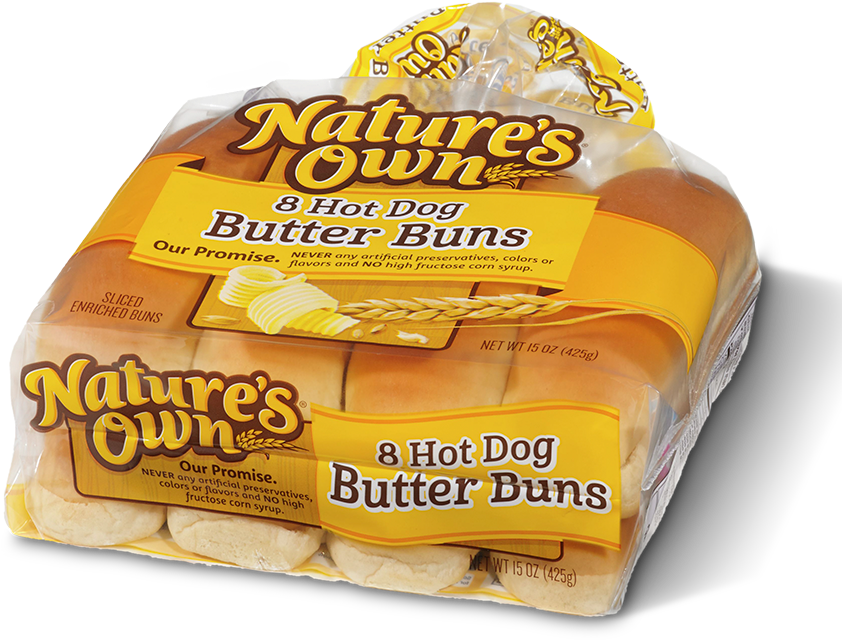 Butter Hot Dog Buns - Nature's Own Butter Hot Dog Buns (890x1000), Png Download