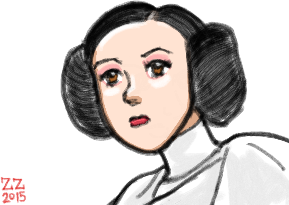 Leia Drawing Portrait - Drawing (1028x777), Png Download