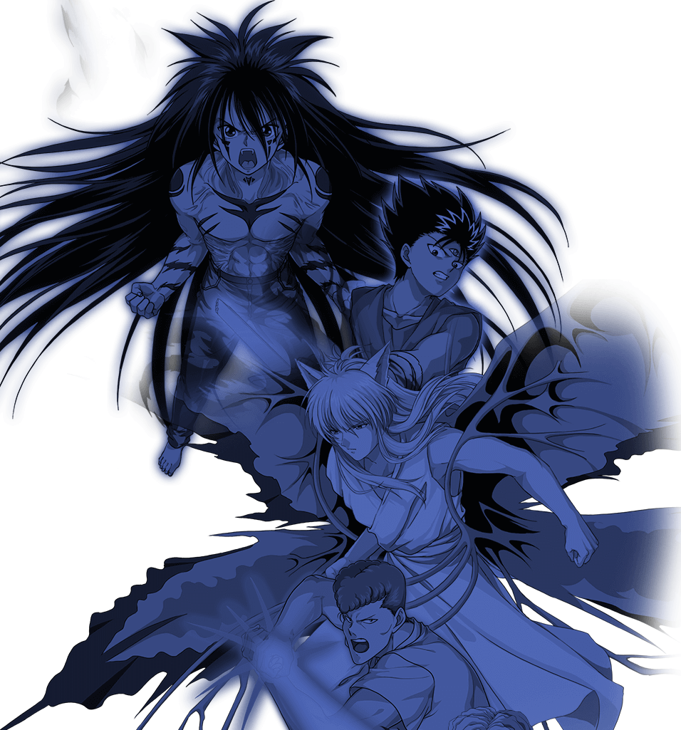 Yu Yu Hakusho Yusuke Urameshi Kazuma Kuwabara Hiei - Illustration (956x1025), Png Download