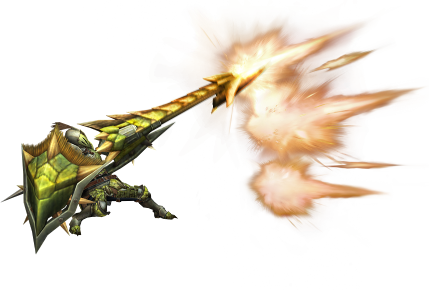 In My Opinion, Gunlance Didn't Change A Lot Except - Mh4u Gunlance (859x580), Png Download