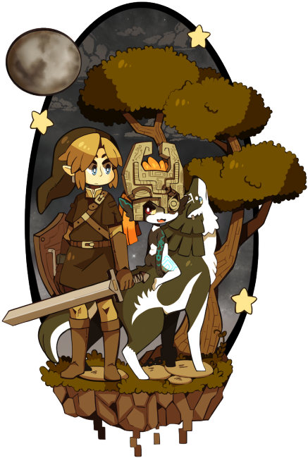 Art Wolf Link Legend Of Zelda Twilight Princess Midna - Link Wolf Legend Of Zelda Twilight Princess (500x662), Png Download