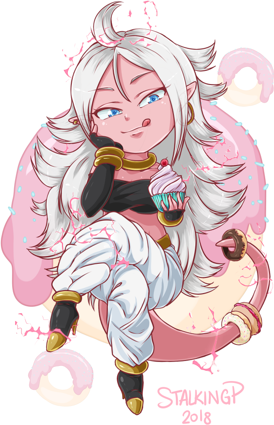 Memes/fanart[fanart] Chibi Majin Android 21 - Cute Majin Android 21 (644x900), Png Download