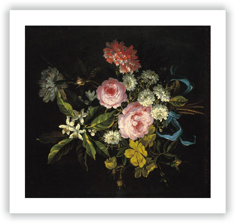 A Bouquet Of Chamomile, French Roses, Single Yellow - Giclee Painting: Monnoyer's Bouquet Of Chamomile, Roses, (800x755), Png Download