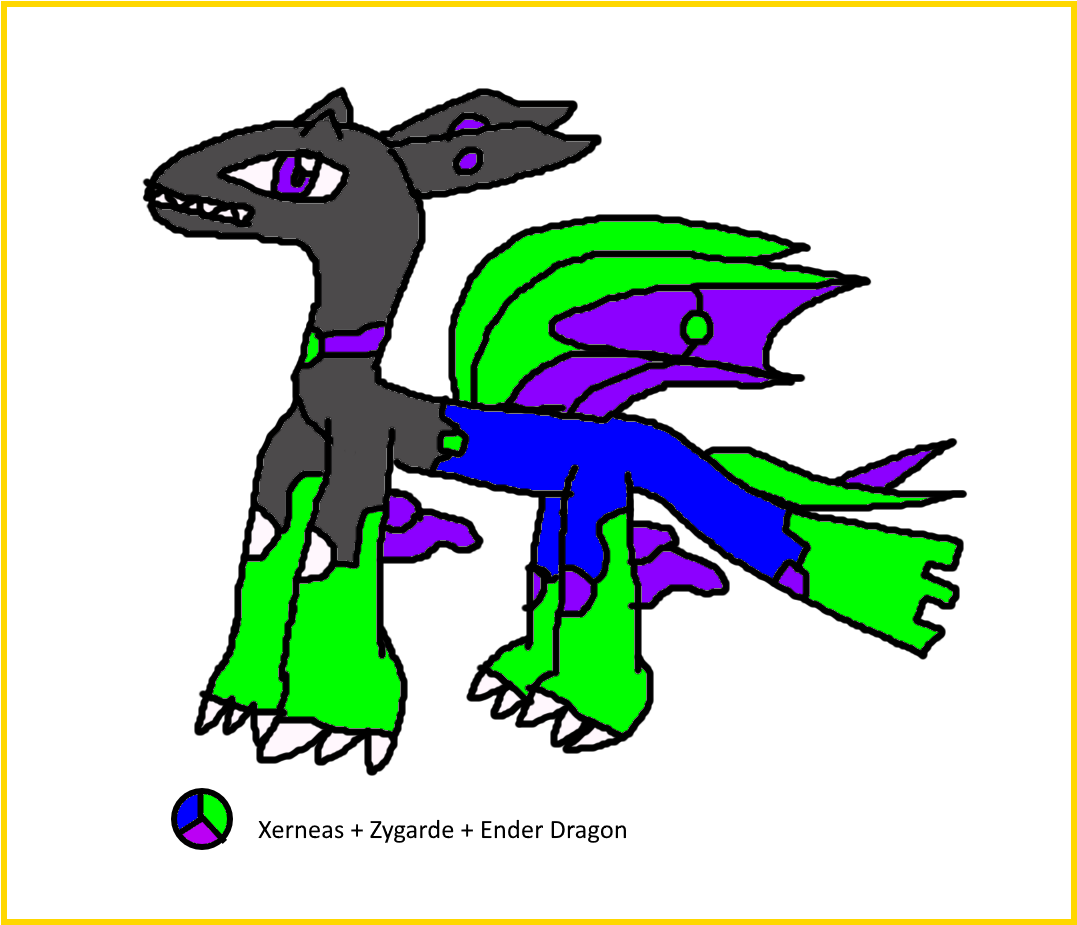 Xerneas Zygarde Ender Dragon Fusion - Xerneas And Yveltal (1175x1008), Png Download