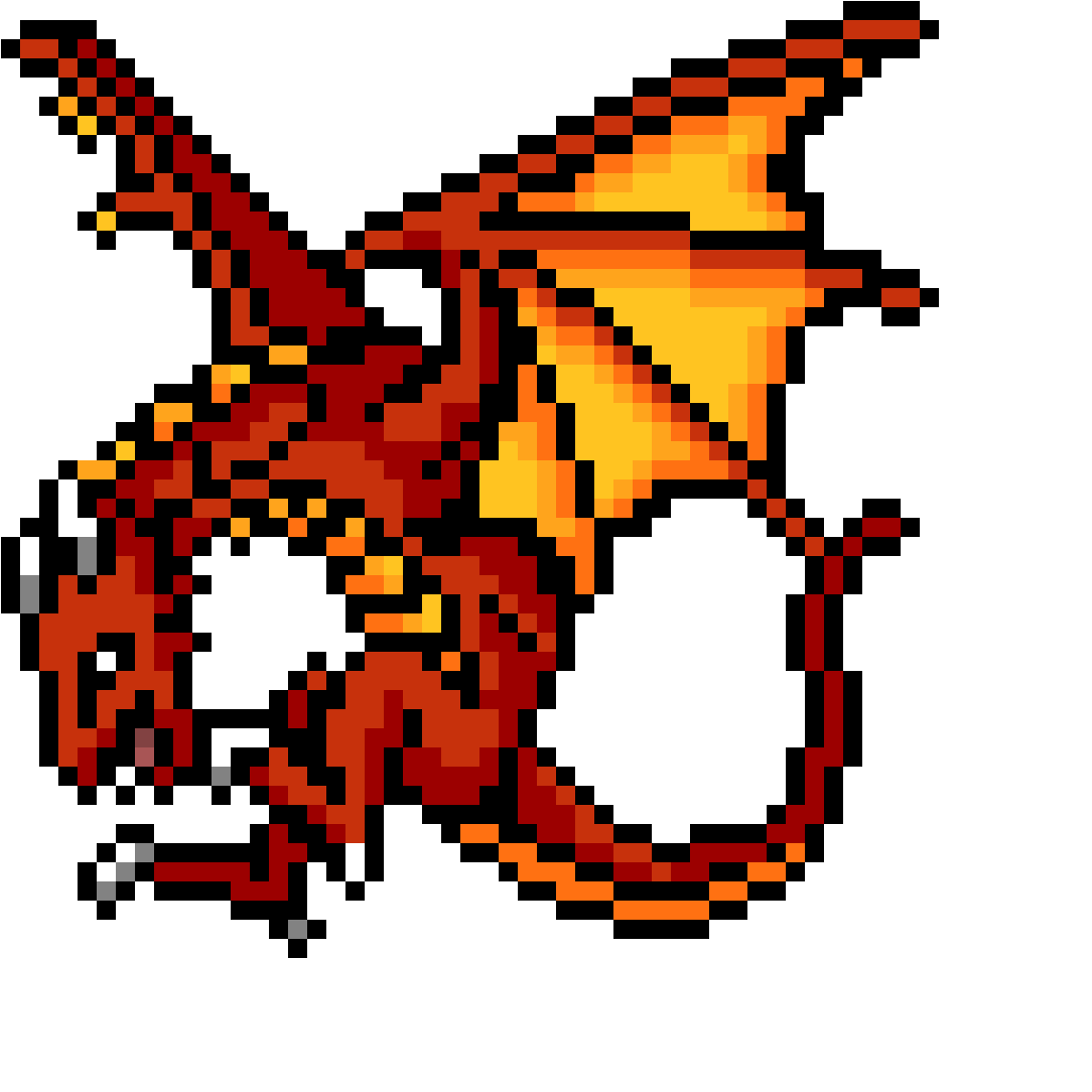 Download Fire Dragon - No Copyright Pixel Art PNG Image with No Background  