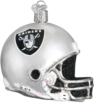 Oakland Raiders Helmet Ornament - Oakland Raiders Nfl Football Helmet Glass Ornament (442x442), Png Download