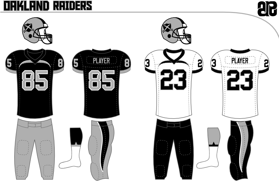 Oaklandraiders - Football Uniform American Football Jersey Template (901x599), Png Download