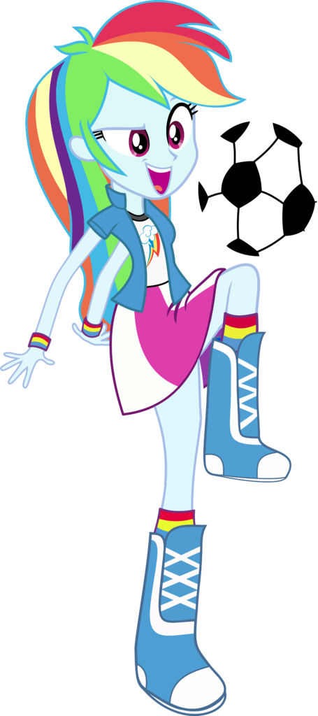 4chan, Equestria Girls, Equestria Girls , Football, - Girls My Little Ponytail Equestria Girls Rainbow Dash (455x1024), Png Download