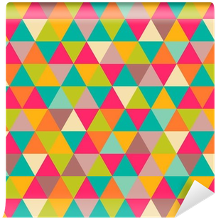 Abstract Geometric Triangle Seamless Pattern Vinyl - Art.com - Abstract Geometric Triangle Se, Pink (400x400), Png Download
