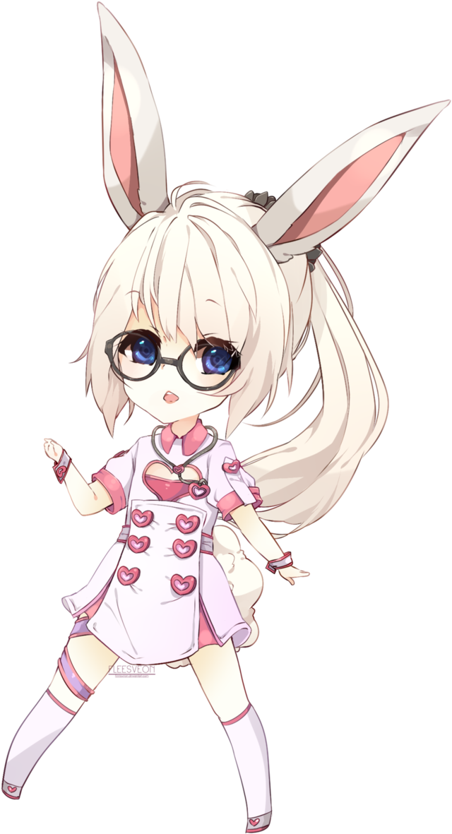 Bunny Nurse - Hinh Anime Bunny Chibi (665x1202), Png Download