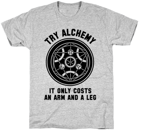 Alchemy It Only Costs An Arm And A Leg Mens T-shirt - Hedgehog T Shirt (484x484), Png Download