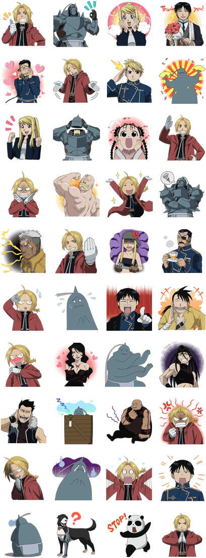 Fullmetal Alchemist - Brotherhood - Fullmetal Alchemist Line Sticker (420x1121), Png Download
